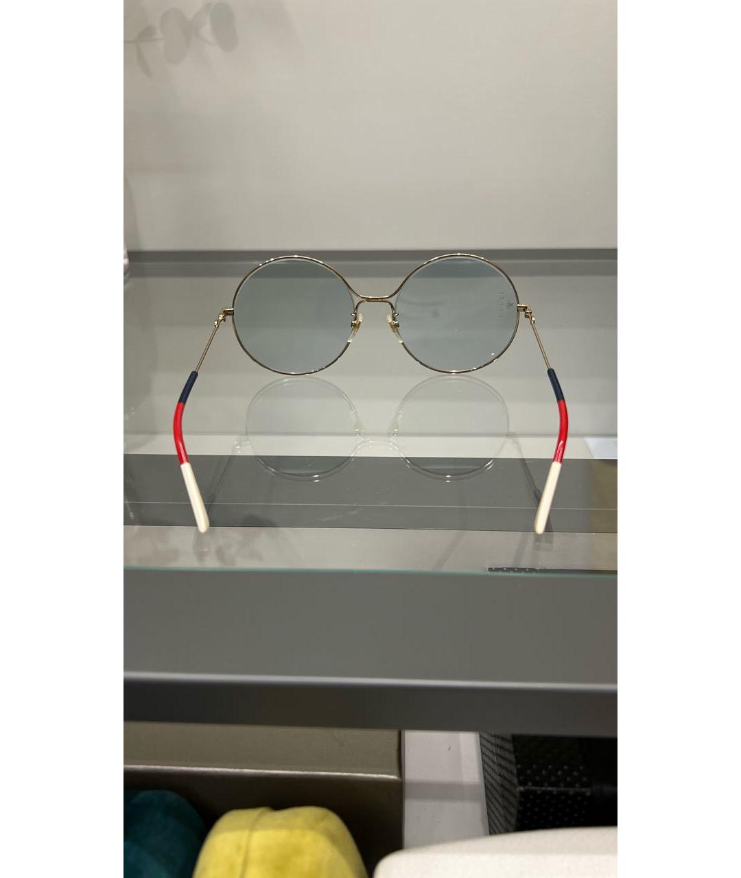 GUCCI Голубые металлические солнцезащитные очки, фото 6