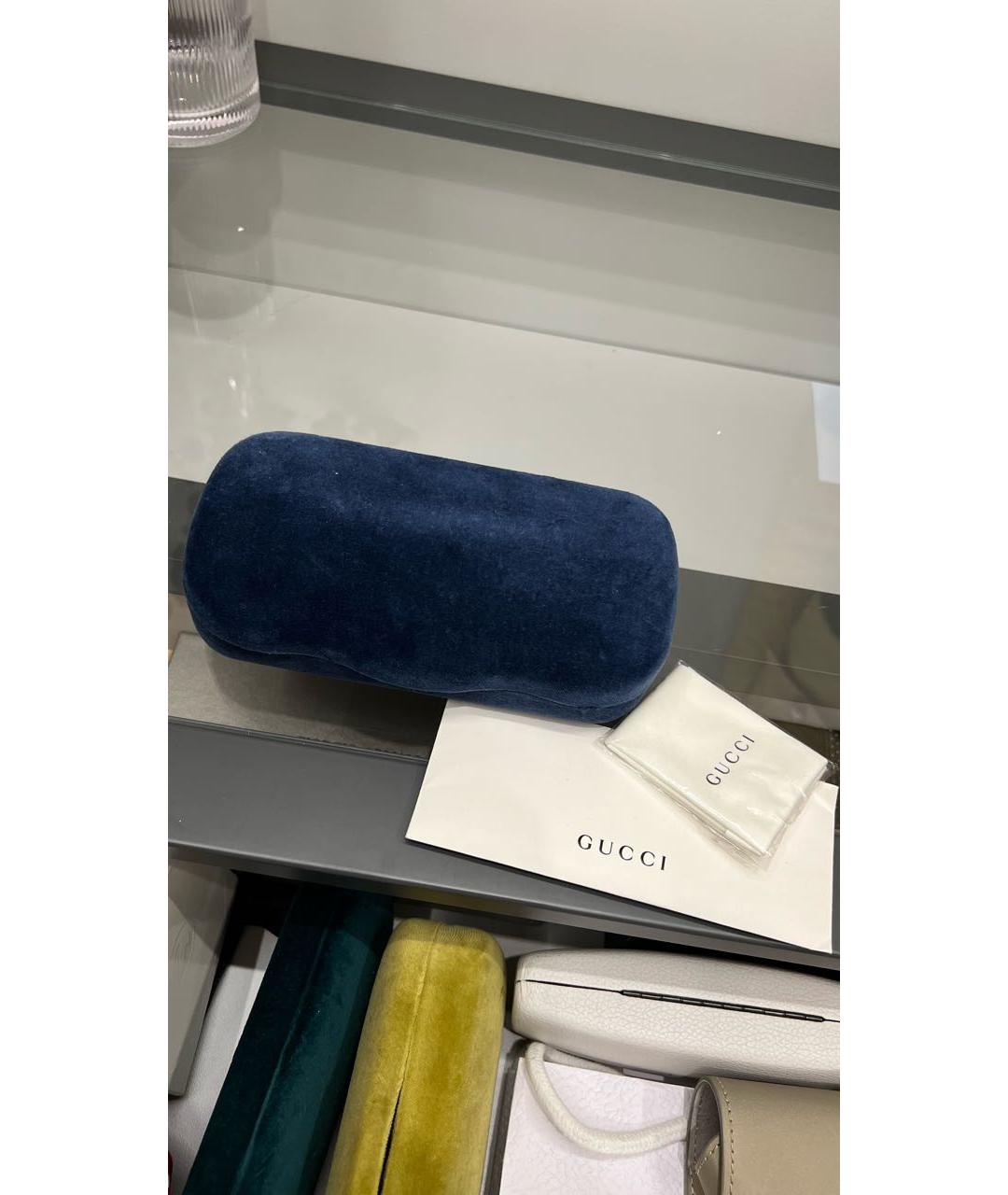 GUCCI Голубые металлические солнцезащитные очки, фото 8