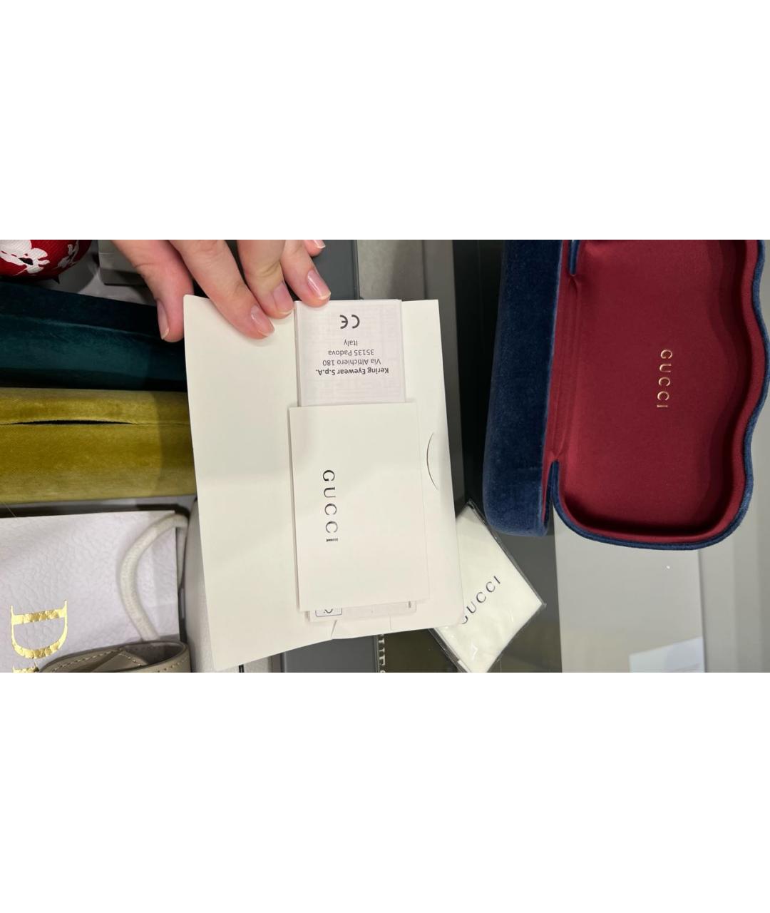 GUCCI Голубые металлические солнцезащитные очки, фото 7