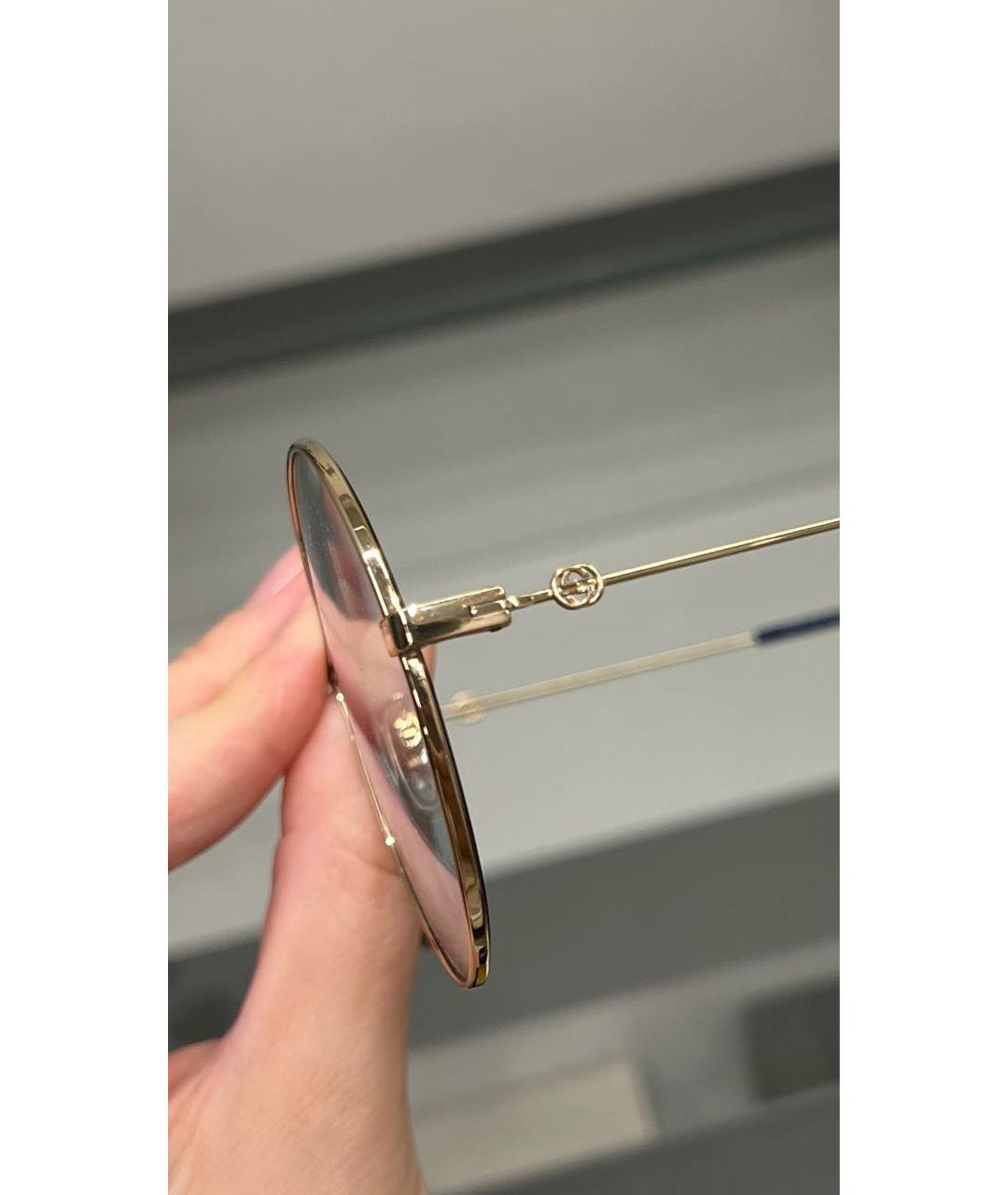 GUCCI Голубые металлические солнцезащитные очки, фото 3