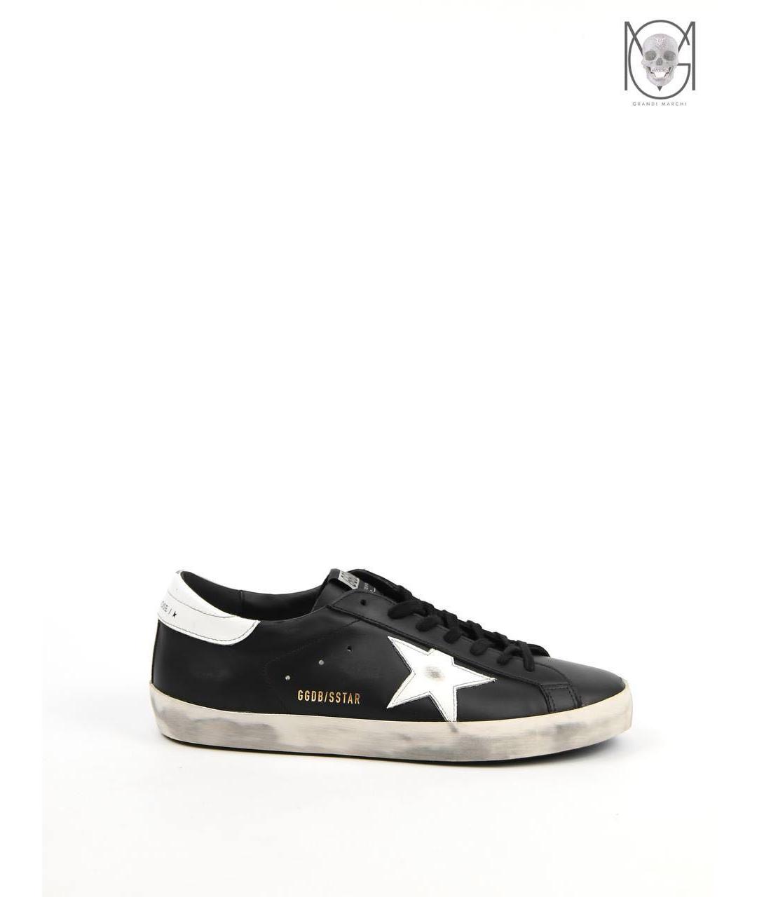 GOLDEN GOOSE DELUXE BRAND Черные кожаные низкие кроссовки / кеды, фото 9