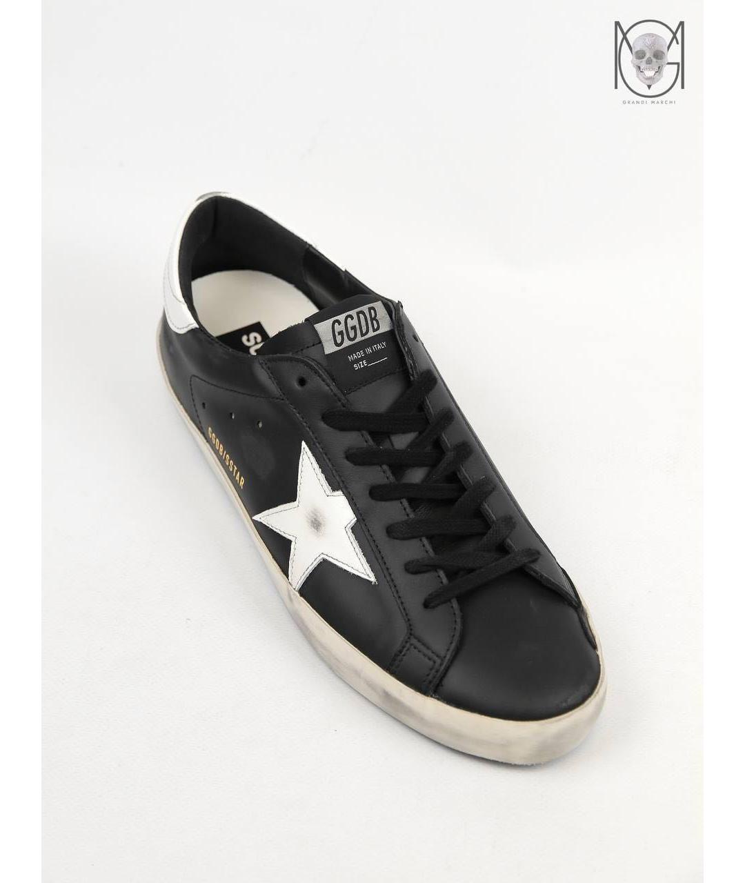 GOLDEN GOOSE DELUXE BRAND Черные кожаные низкие кроссовки / кеды, фото 7