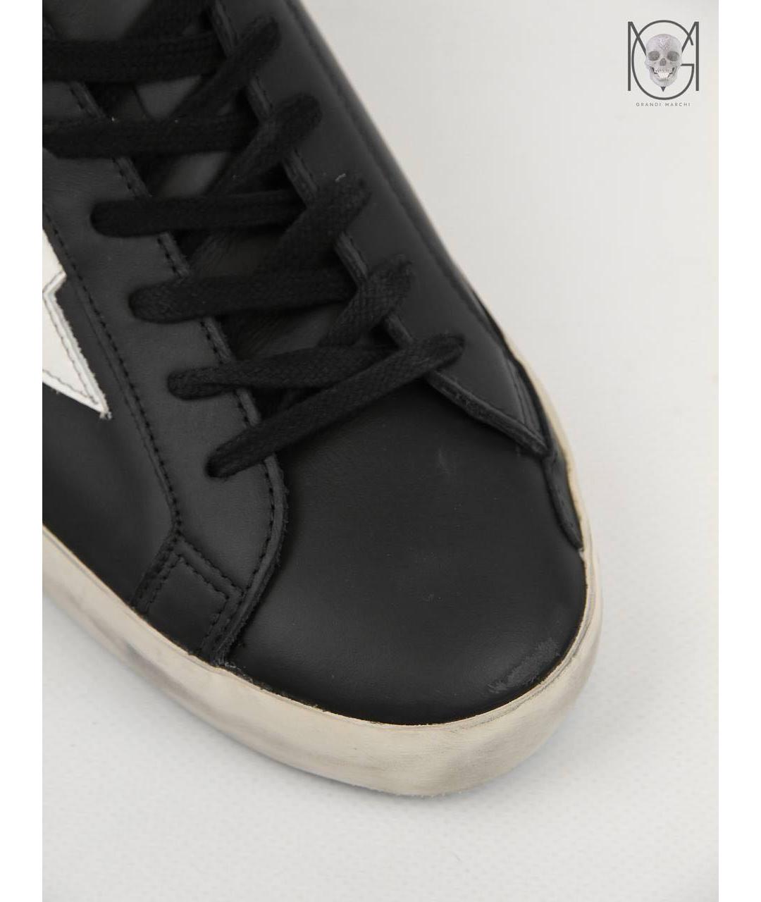 GOLDEN GOOSE DELUXE BRAND Черные кожаные низкие кроссовки / кеды, фото 8