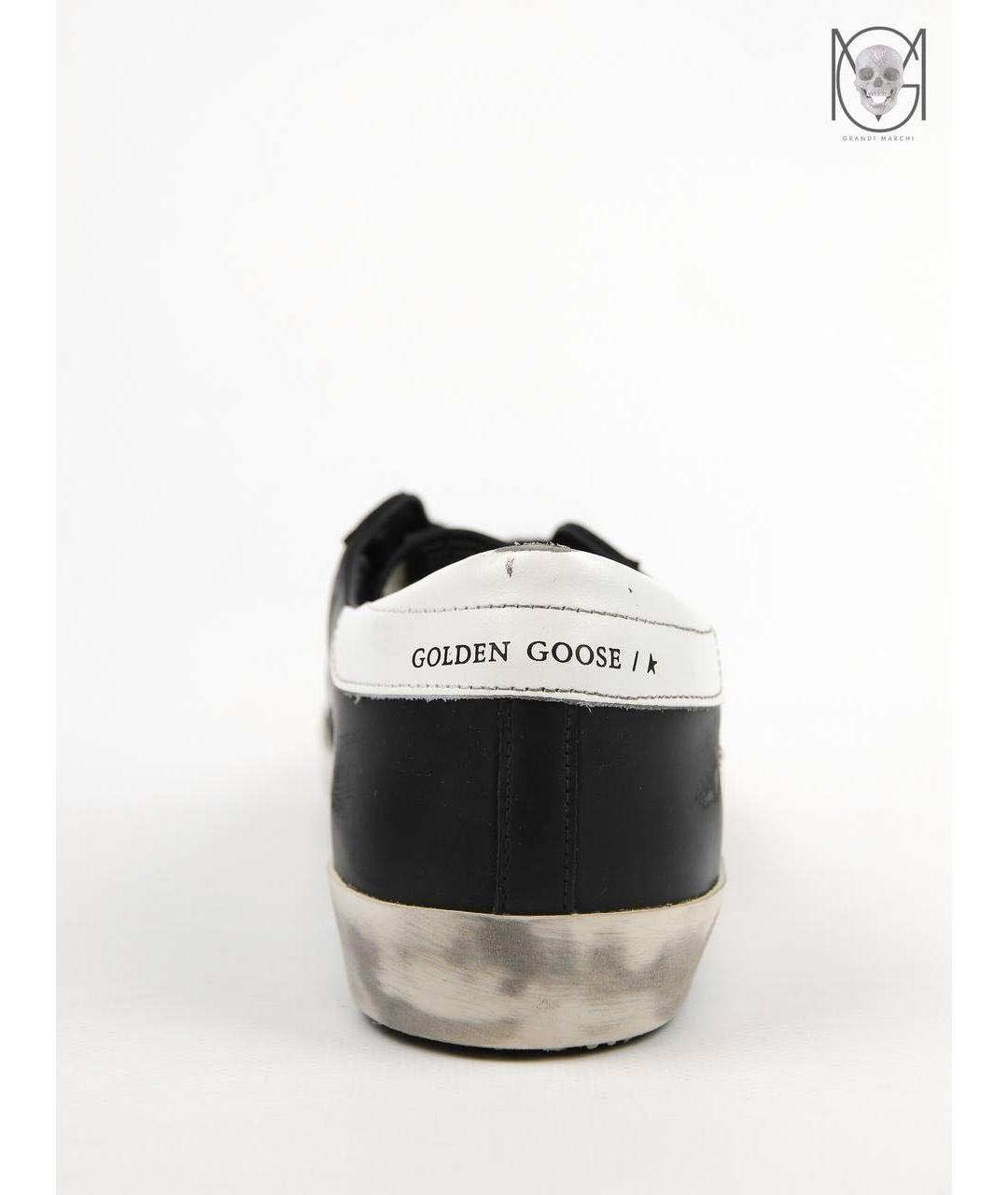 GOLDEN GOOSE DELUXE BRAND Черные кожаные низкие кроссовки / кеды, фото 6