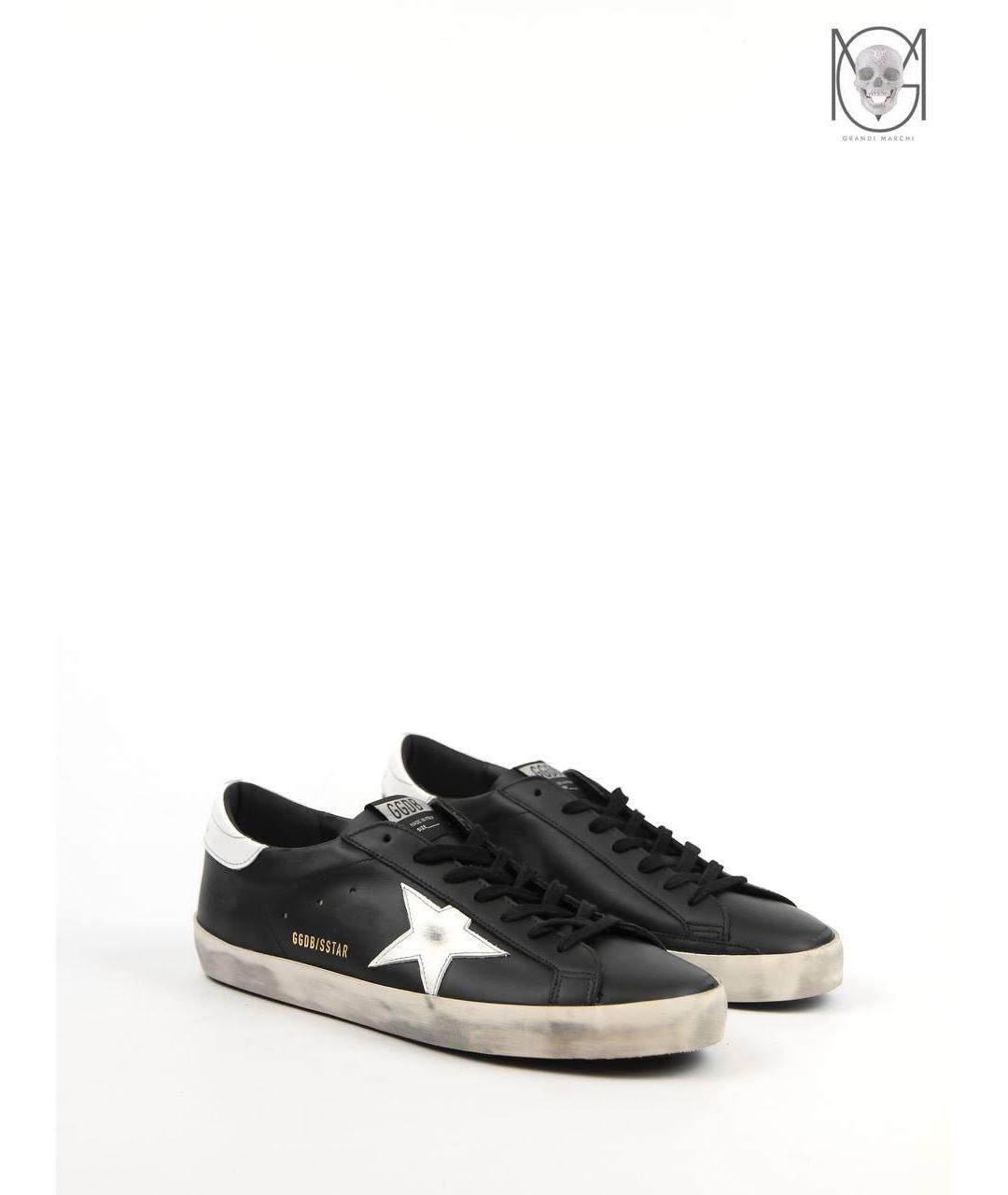 GOLDEN GOOSE DELUXE BRAND Черные кожаные низкие кроссовки / кеды, фото 2