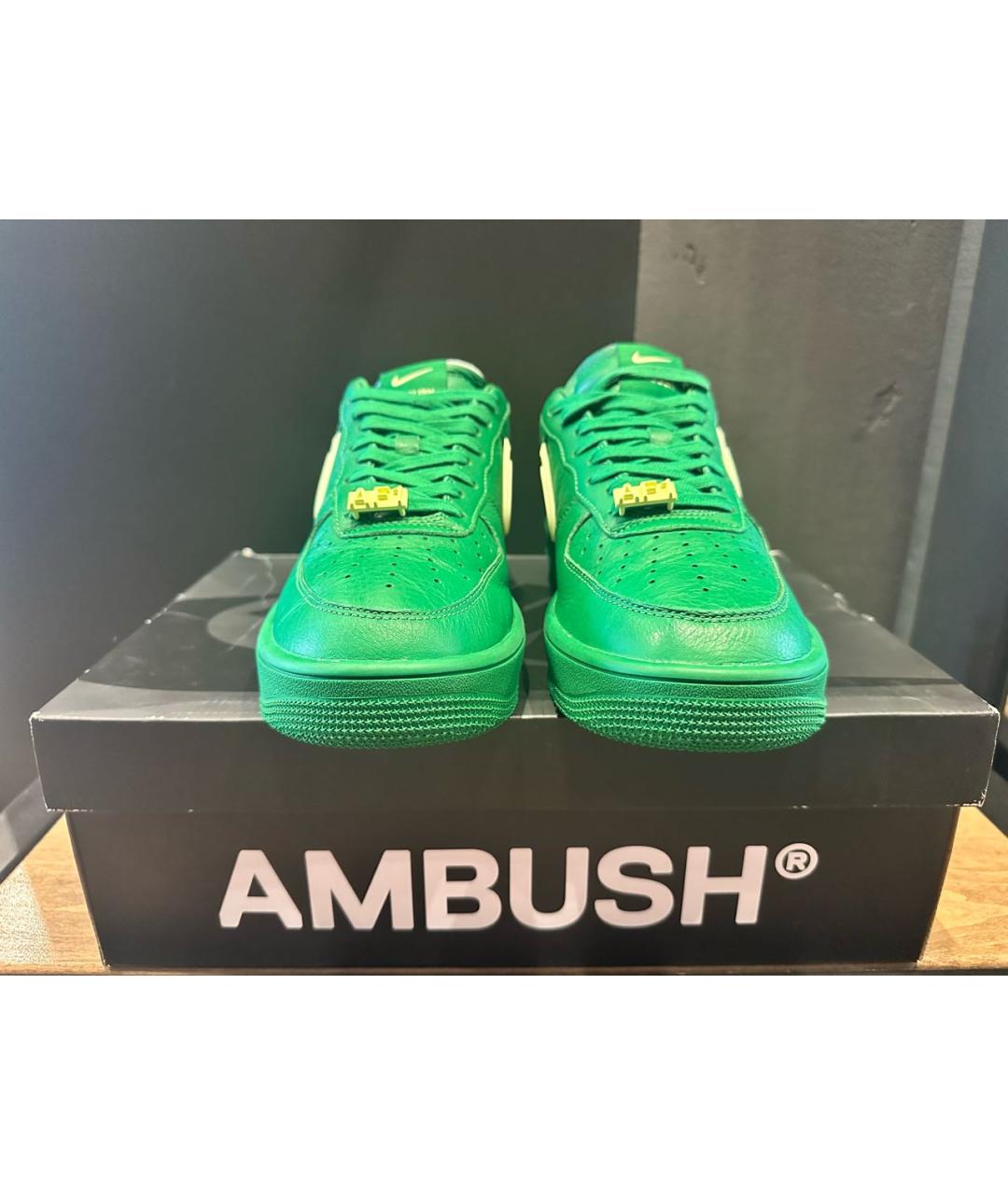AMBUSH Зеленые кожаные низкие кроссовки / кеды, фото 2