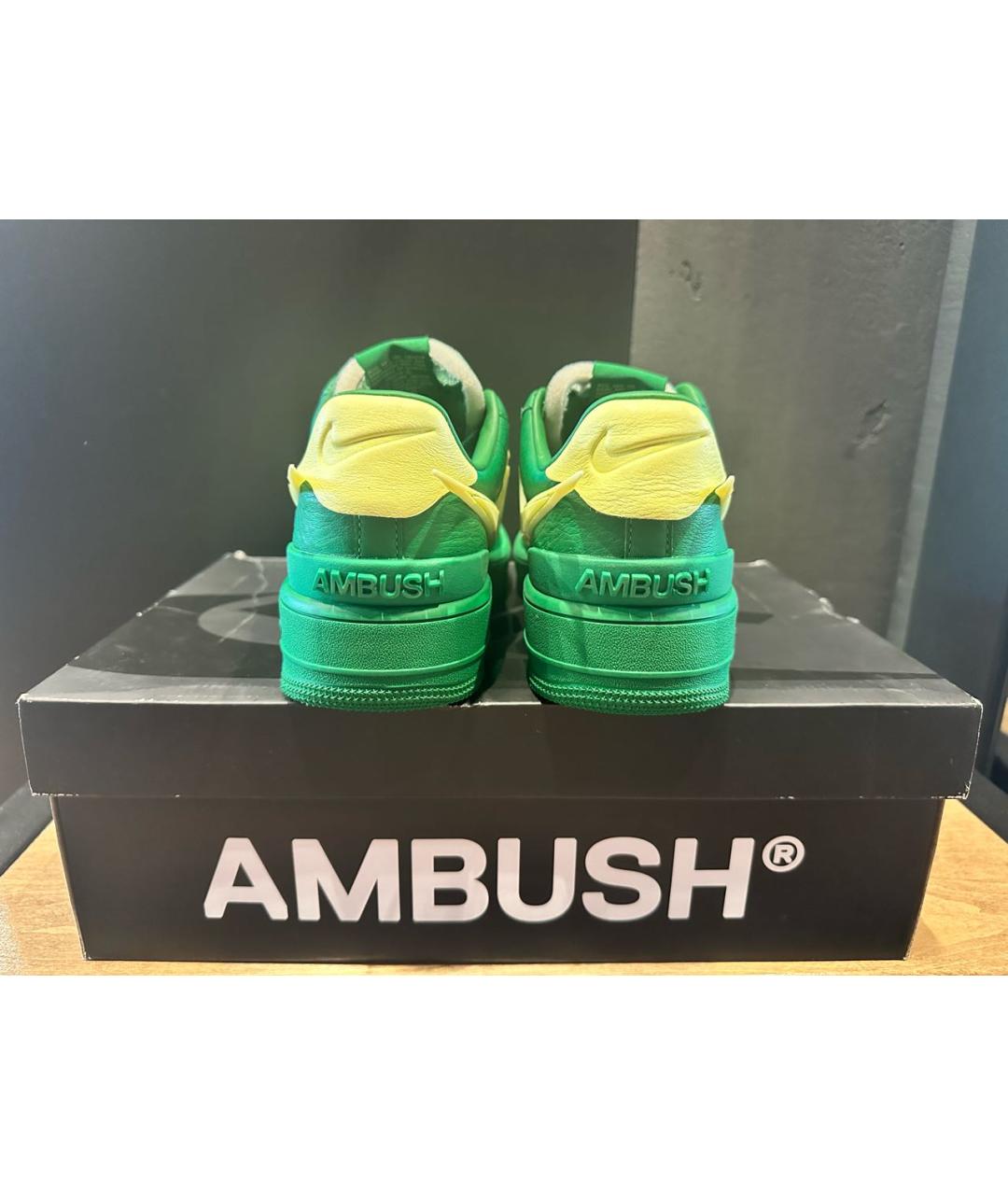 AMBUSH Зеленые кожаные низкие кроссовки / кеды, фото 4