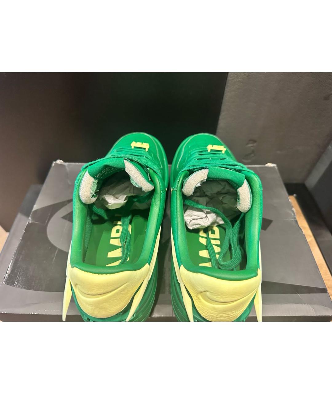 AMBUSH Зеленые кожаные низкие кроссовки / кеды, фото 3