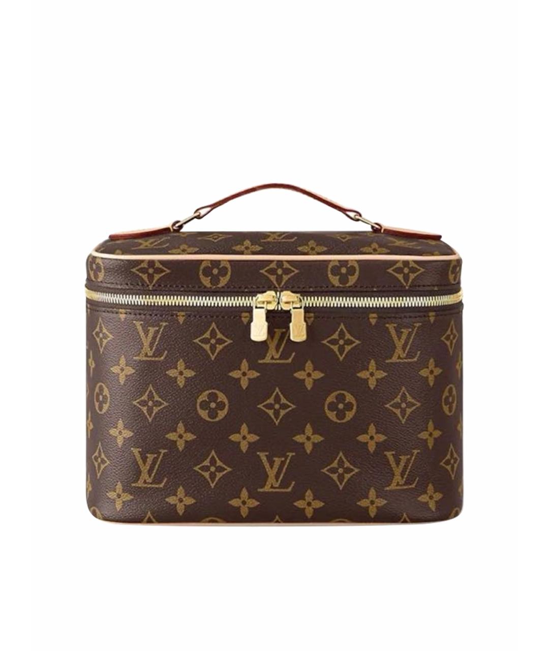 LOUIS VUITTON Коричневая кожаная косметичка, фото 1