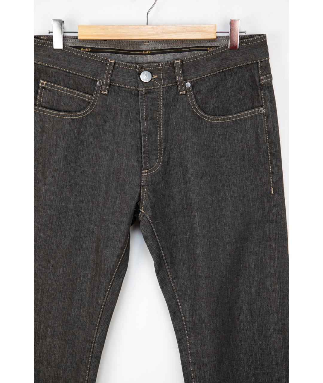 MOORER Серые хлопко-кашемировые прямые джинсы, фото 4