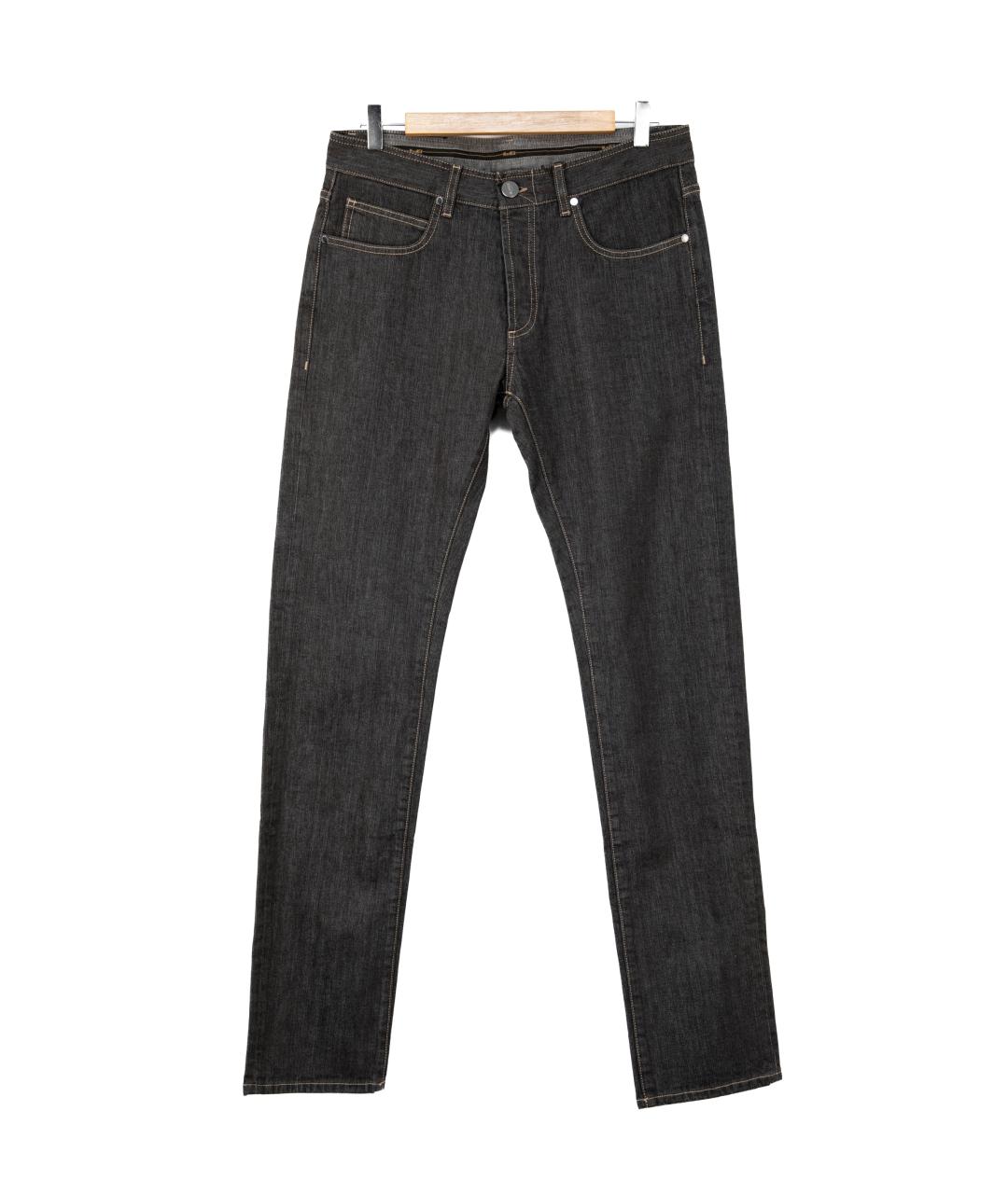MOORER Серые хлопко-кашемировые прямые джинсы, фото 5