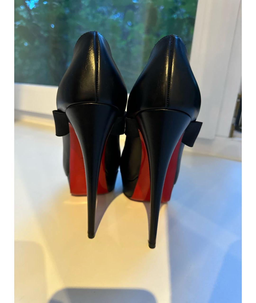 CHRISTIAN LOUBOUTIN Черные кожаные туфли, фото 4