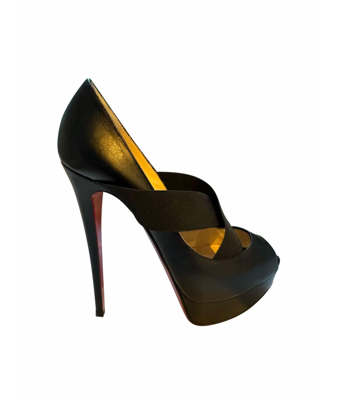 CHRISTIAN LOUBOUTIN Черные кожаные туфли, фото 1