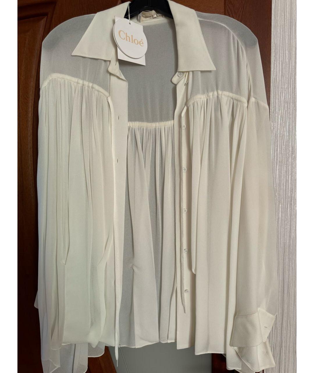 CHLOE Бежевая вискозная блузы, фото 5