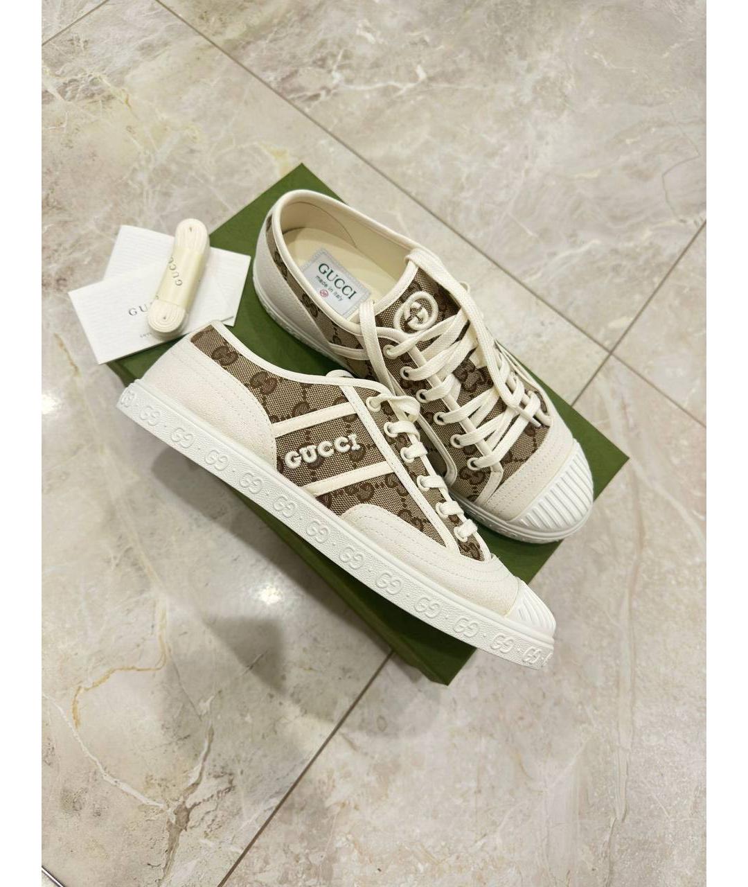 GUCCI Бежевые кеды, фото 6