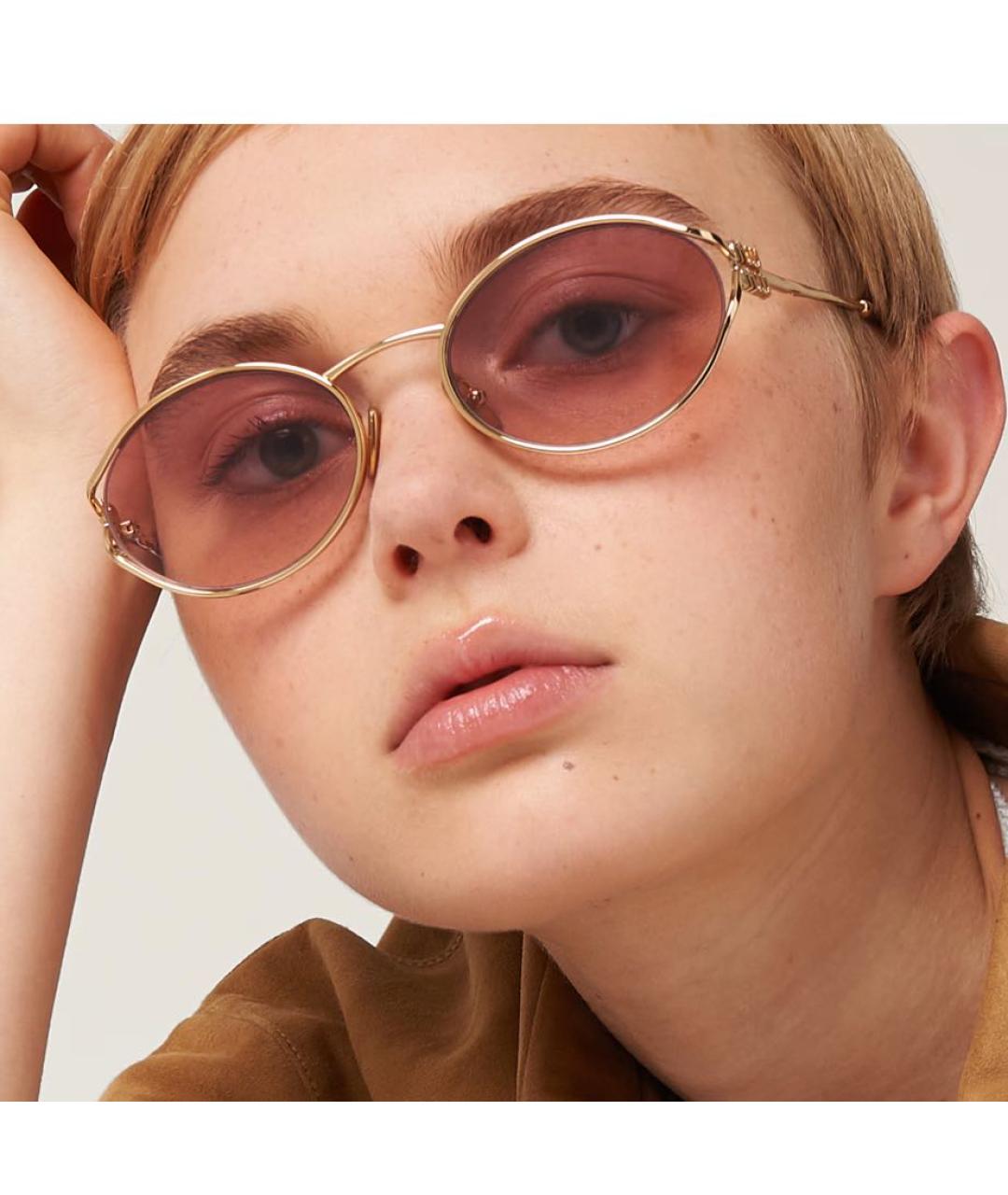 MIU MIU Розовые металлические солнцезащитные очки, фото 2