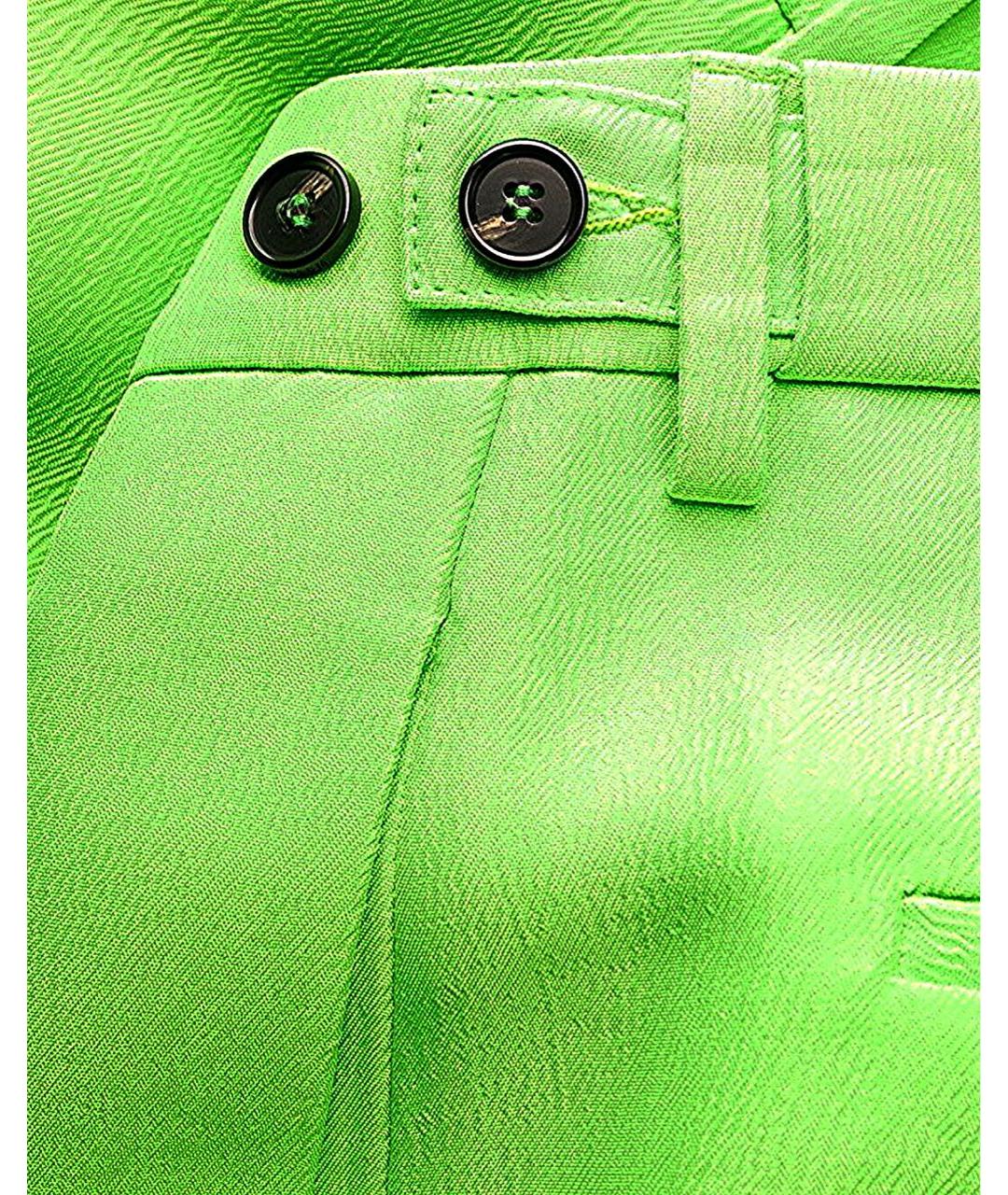 MSGM Салатовые вискозные прямые брюки, фото 4