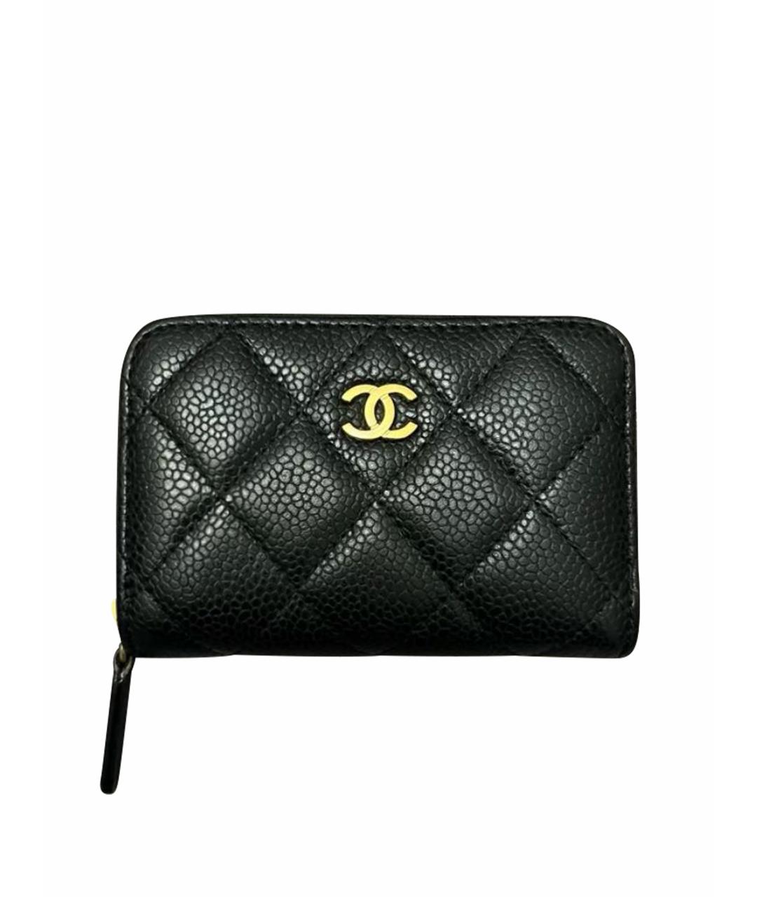 CHANEL PRE-OWNED Черный кожаный кошелек, фото 1