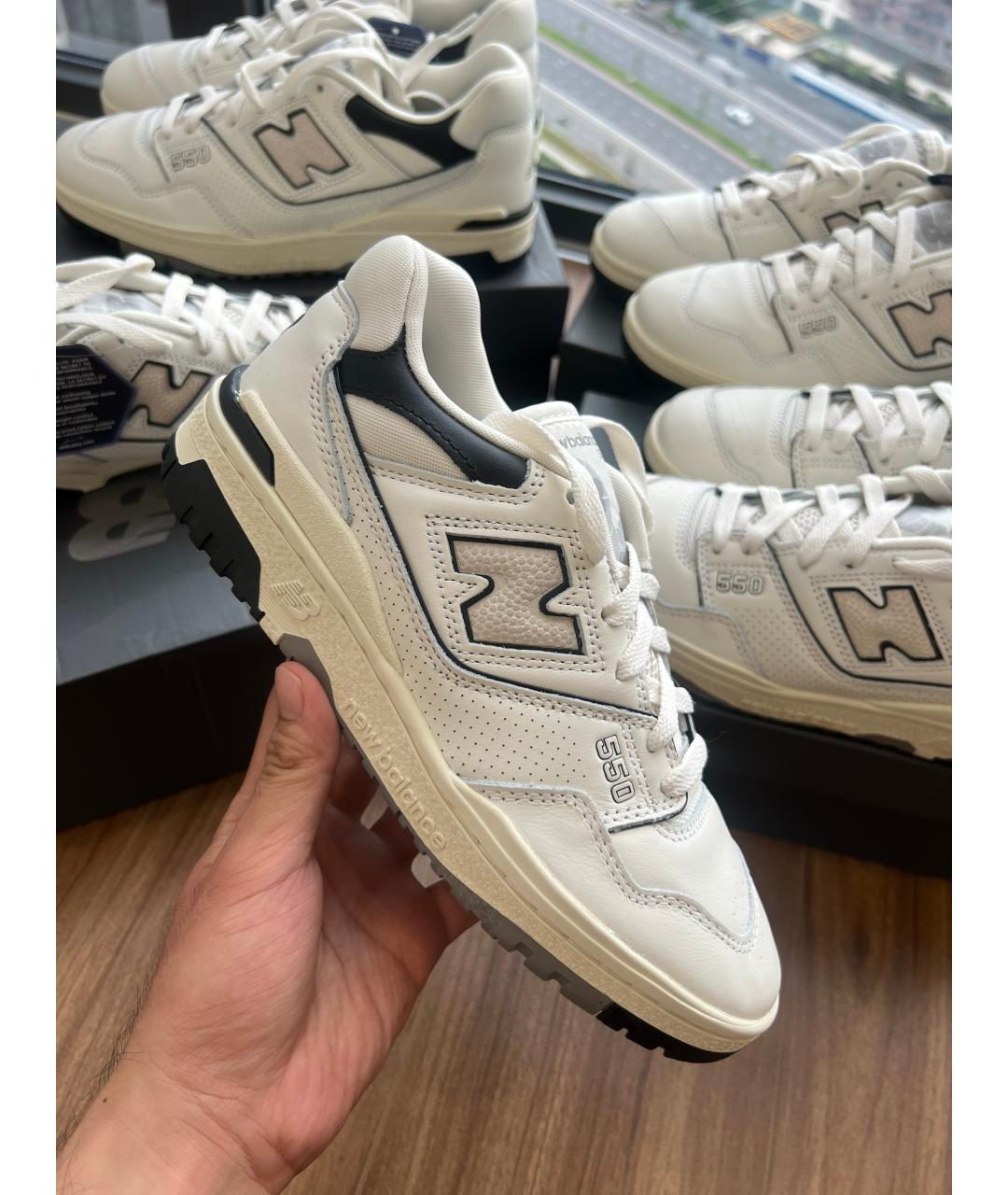 NEW BALANCE Бежевые кожаные кроссовки, фото 7