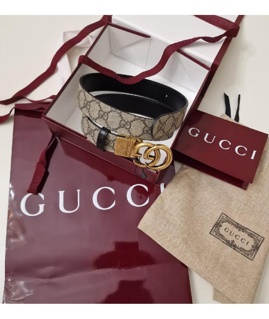 GUCCI Бежевый кожаный ремень, фото 6