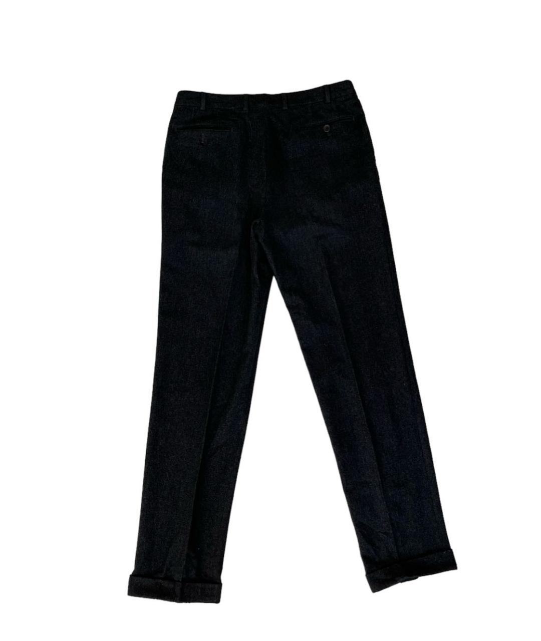 BURBERRY Антрацитовые вискозные классические брюки, фото 2