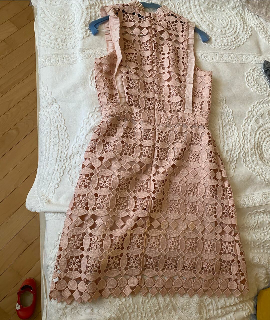 SANDRO Розовое кружевное повседневное платье, фото 2