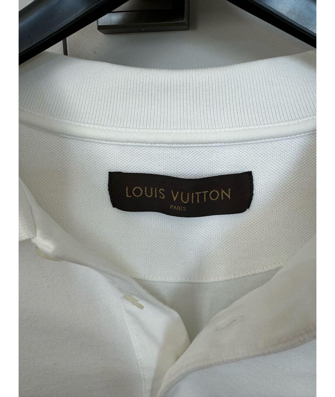 LOUIS VUITTON Белое хлопковое поло с коротким рукавом, фото 3