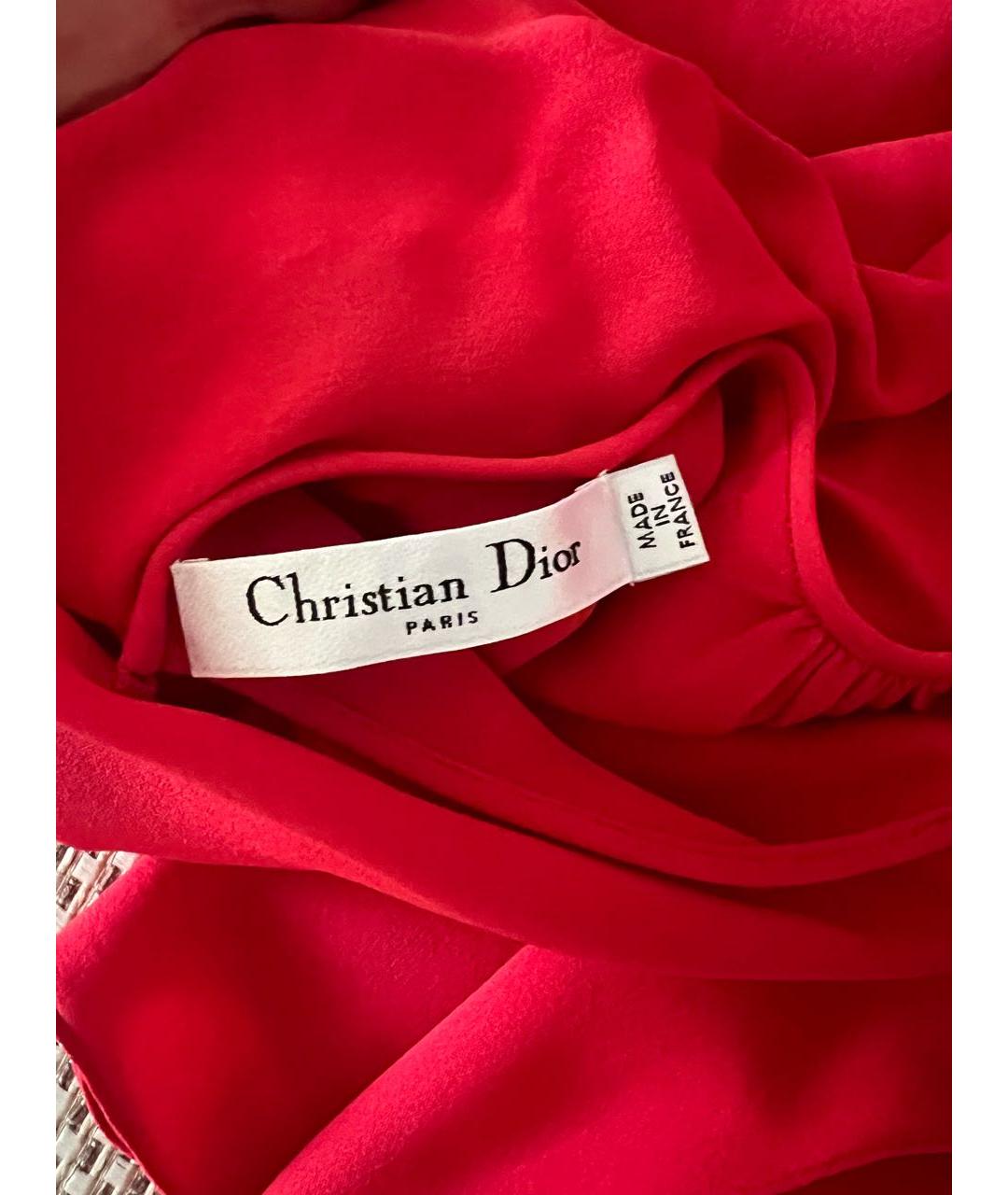 CHRISTIAN DIOR Красная шелковая блузы, фото 4