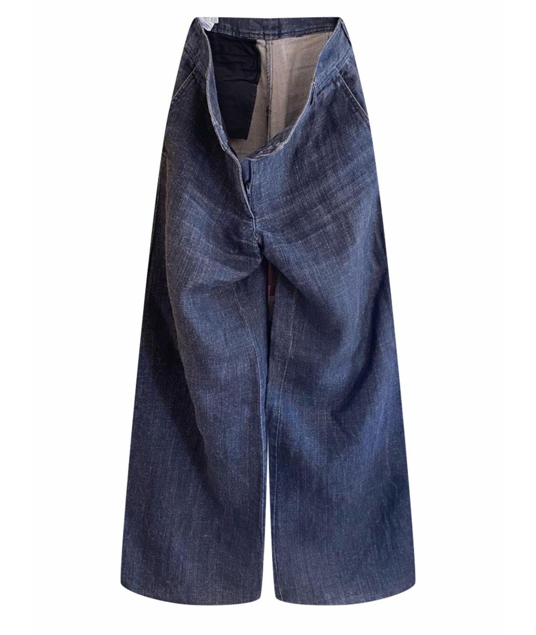 DRIES VAN NOTEN Темно-синие льняные брюки широкие, фото 1