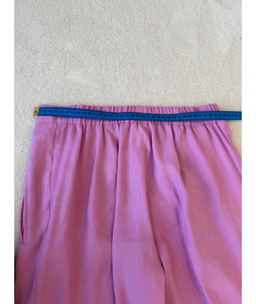 ERMANNO SCERVINO Розовые вискозные прямые брюки, фото 3