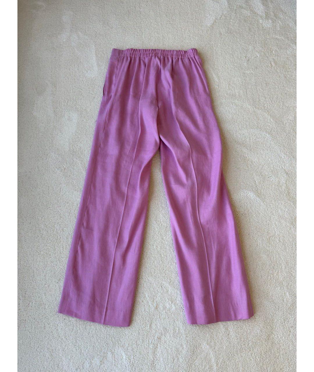 ERMANNO SCERVINO Розовые вискозные прямые брюки, фото 2