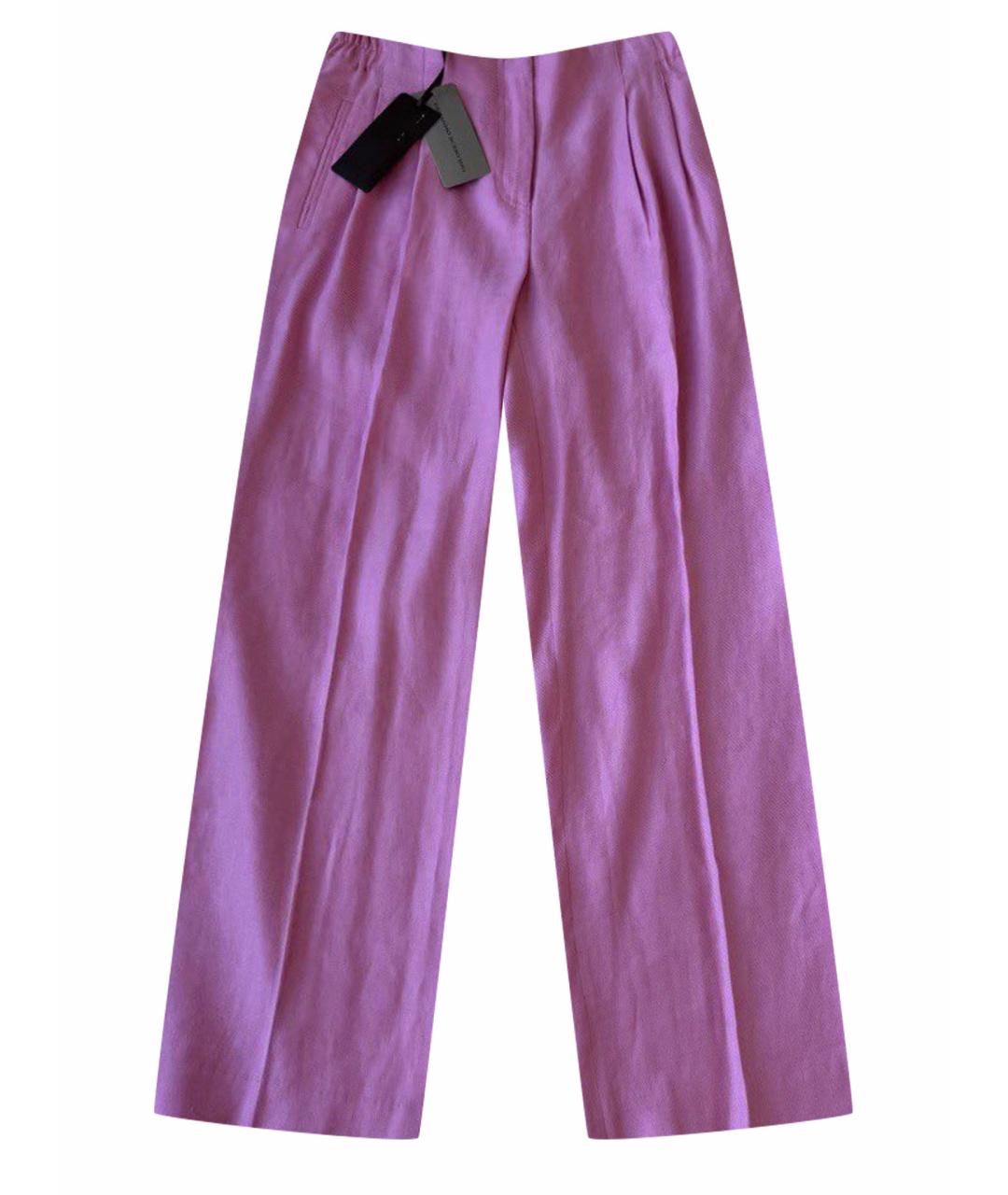 ERMANNO SCERVINO Розовые вискозные прямые брюки, фото 1