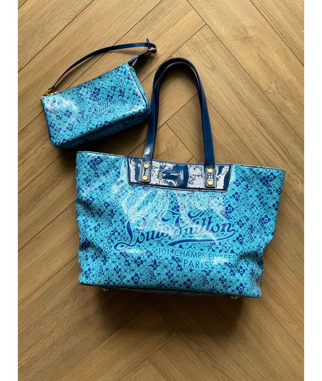LOUIS VUITTON PRE-OWNED Синяя кожаная пляжная сумка, фото 2