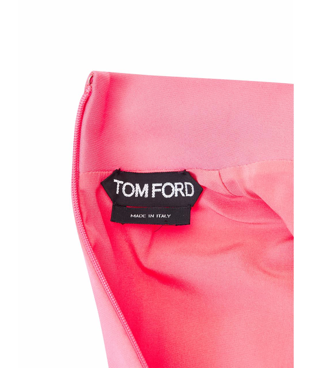 TOM FORD Коралловое вискозное повседневное платье, фото 8