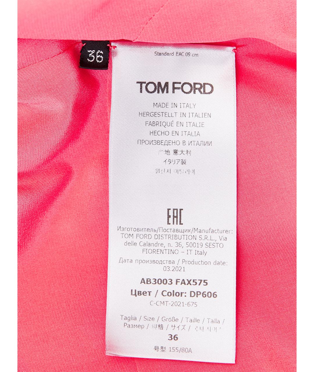 TOM FORD Коралловое вискозное повседневное платье, фото 8