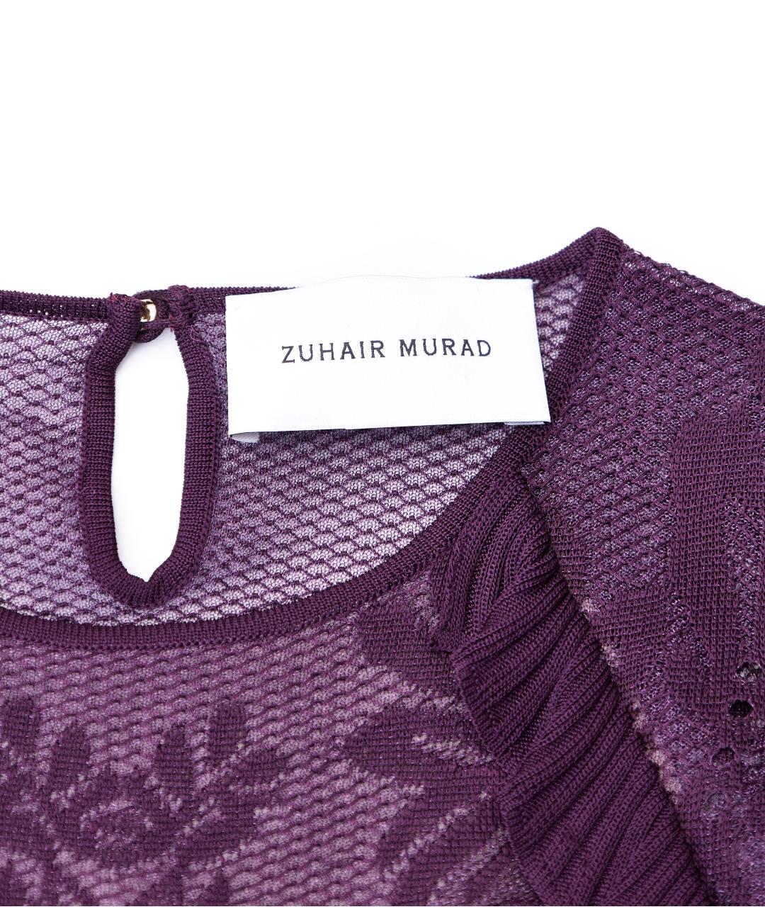 ZUHAIR MURAD Фиолетовое вискозное коктейльное платье, фото 3