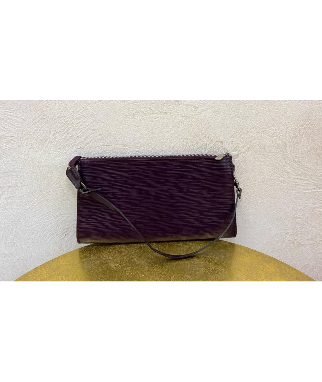 LOUIS VUITTON PRE-OWNED Фиолетовая кожаная сумка с короткими ручками, фото 2