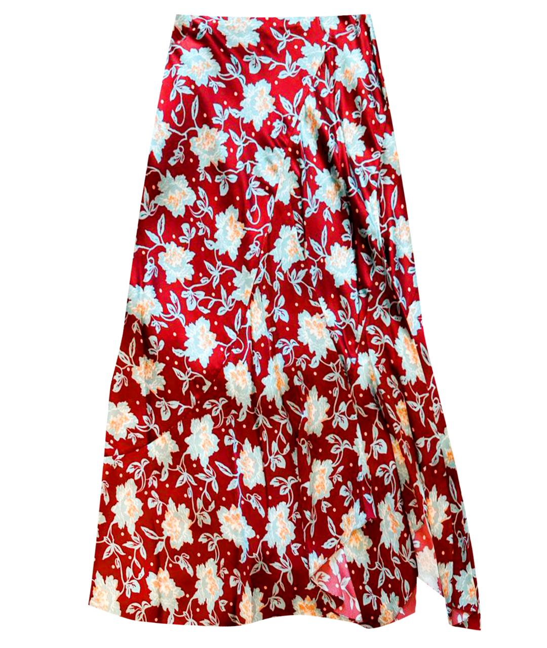 CHLOE Бордовая шелковая юбка миди, фото 1