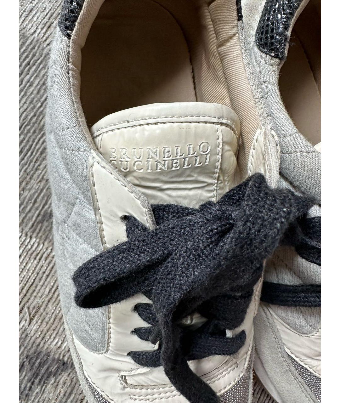 BRUNELLO CUCINELLI Серые текстильные кроссовки, фото 6
