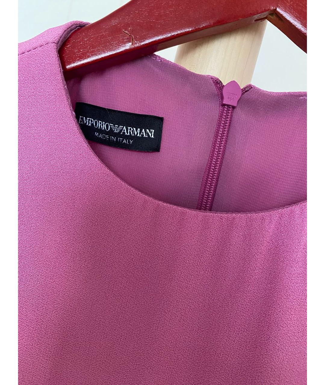 EMPORIO ARMANI Розовое вискозное повседневное платье, фото 3