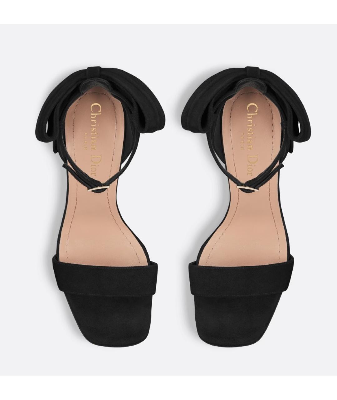 CHRISTIAN DIOR Черные кожаные босоножки, фото 2