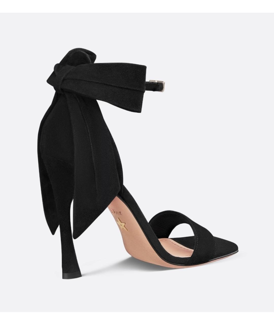 CHRISTIAN DIOR Черные кожаные босоножки, фото 3