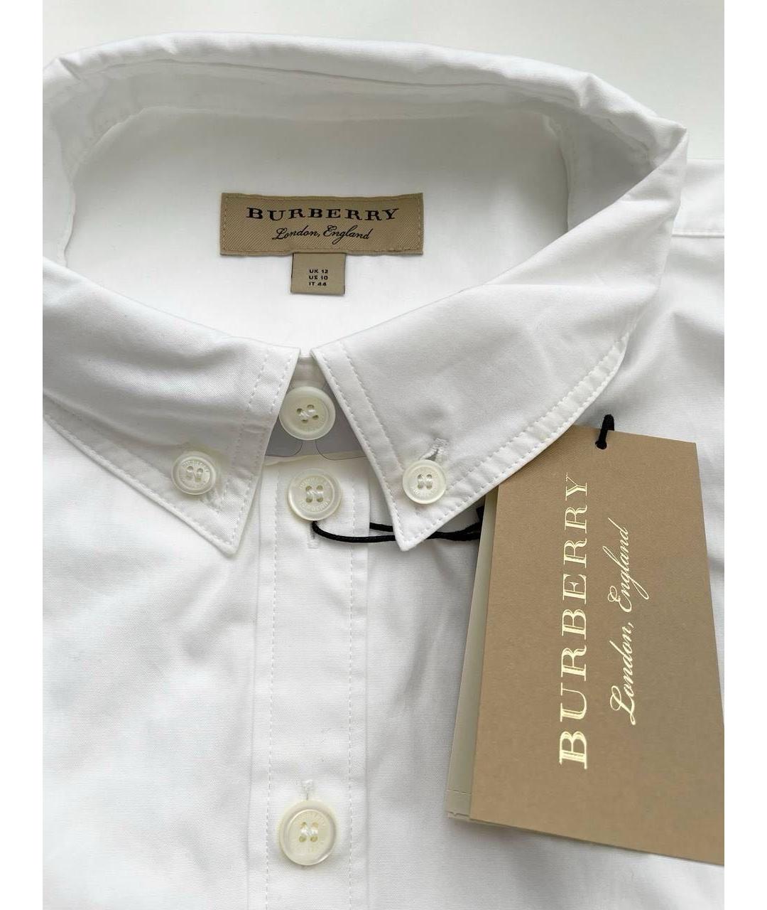 BURBERRY Белая хлопковая рубашка, фото 5