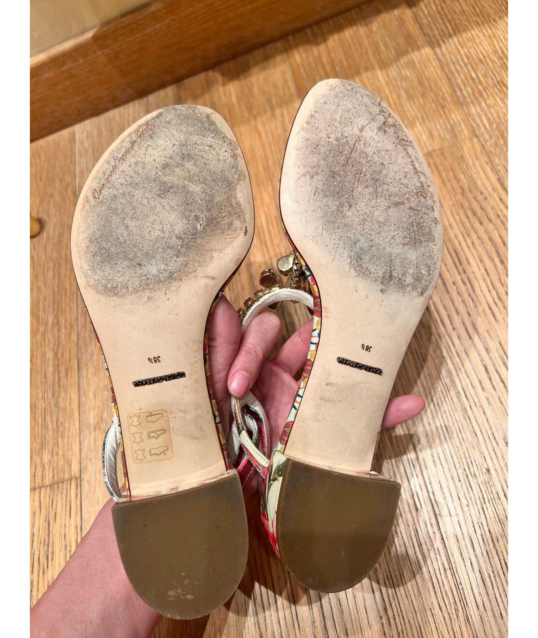 DOLCE&GABBANA Мульти кожаные сандалии, фото 5