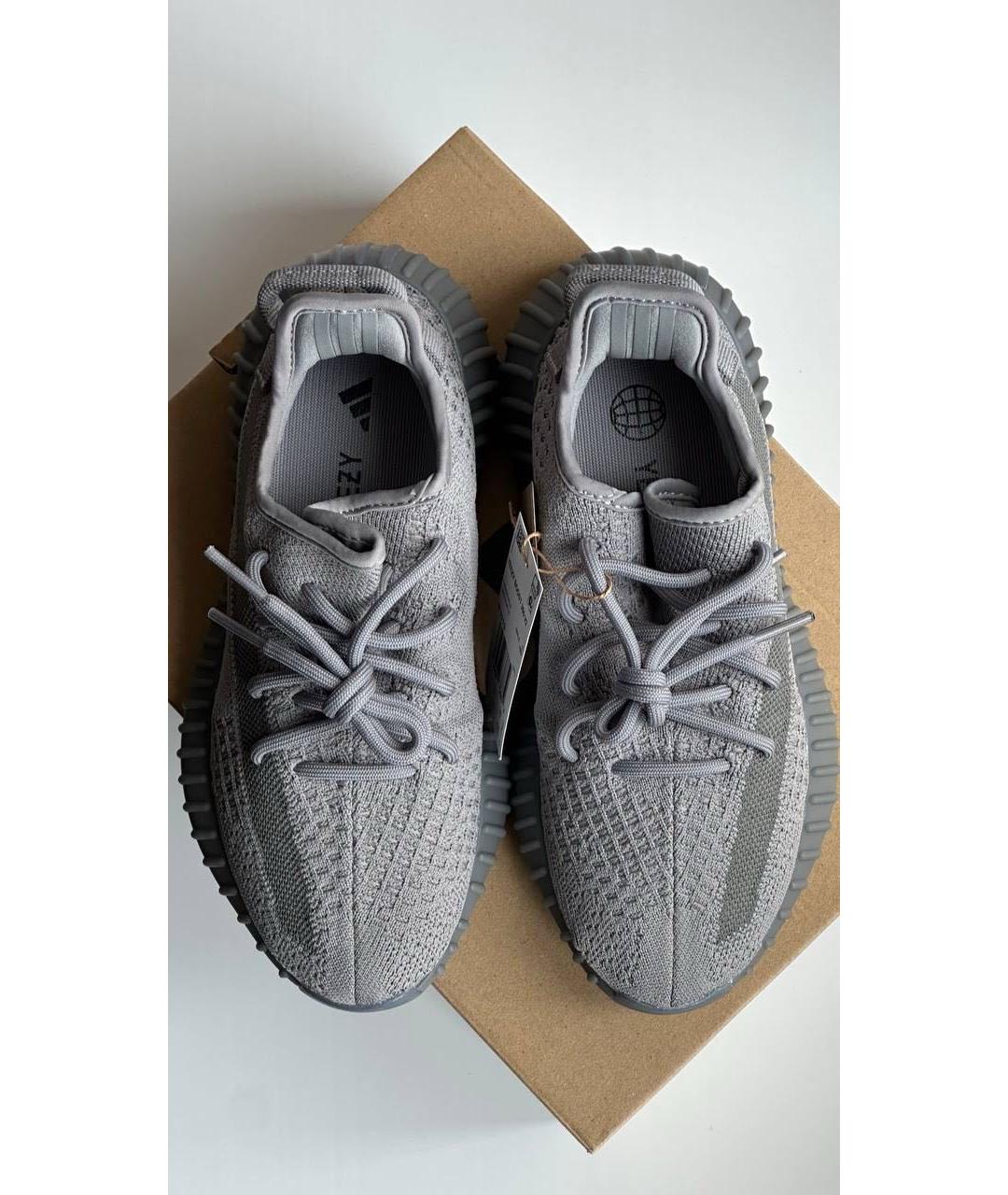 ADIDAS YEEZY Антрацитовые текстильные кроссовки, фото 3