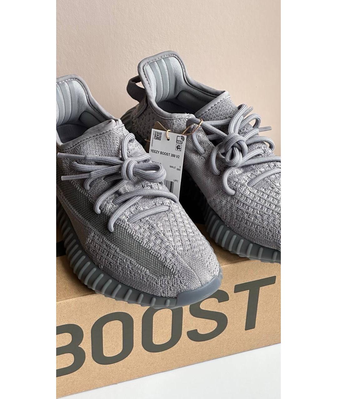 ADIDAS YEEZY Антрацитовые текстильные кроссовки, фото 6