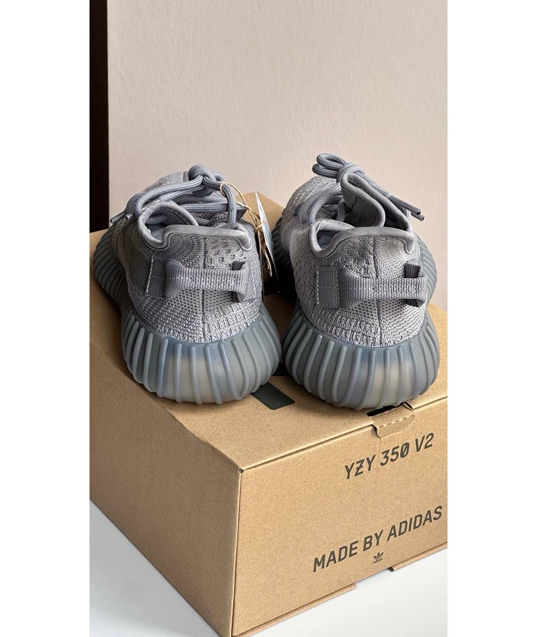 ADIDAS YEEZY Антрацитовые текстильные кроссовки, фото 4