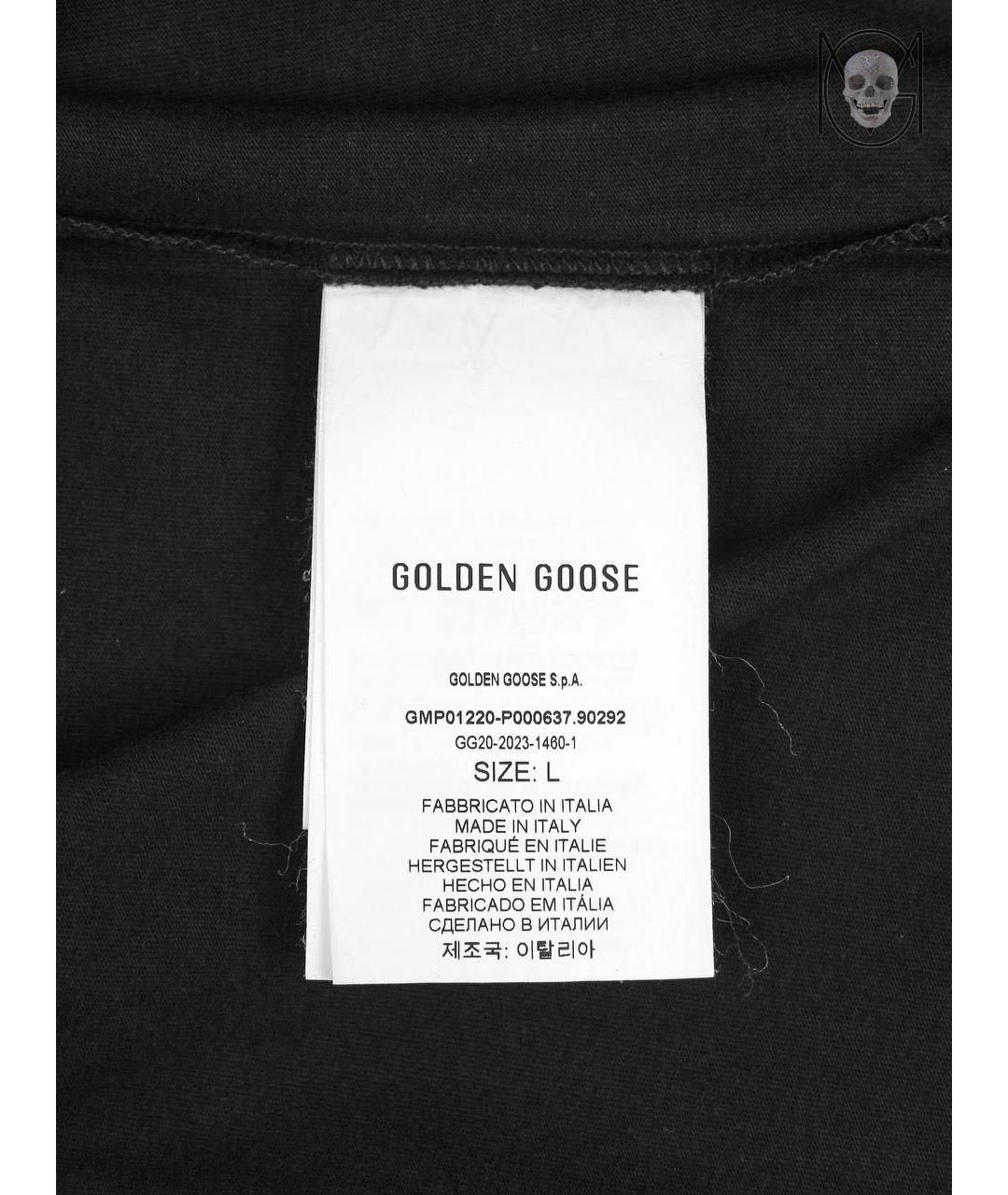 GOLDEN GOOSE DELUXE BRAND Черная хлопковая футболка, фото 7