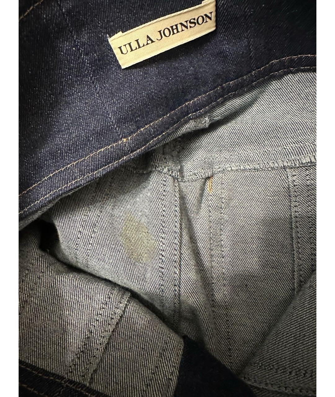 ULLA JOHNSON Темно-синие хлопковые джинсы клеш, фото 5
