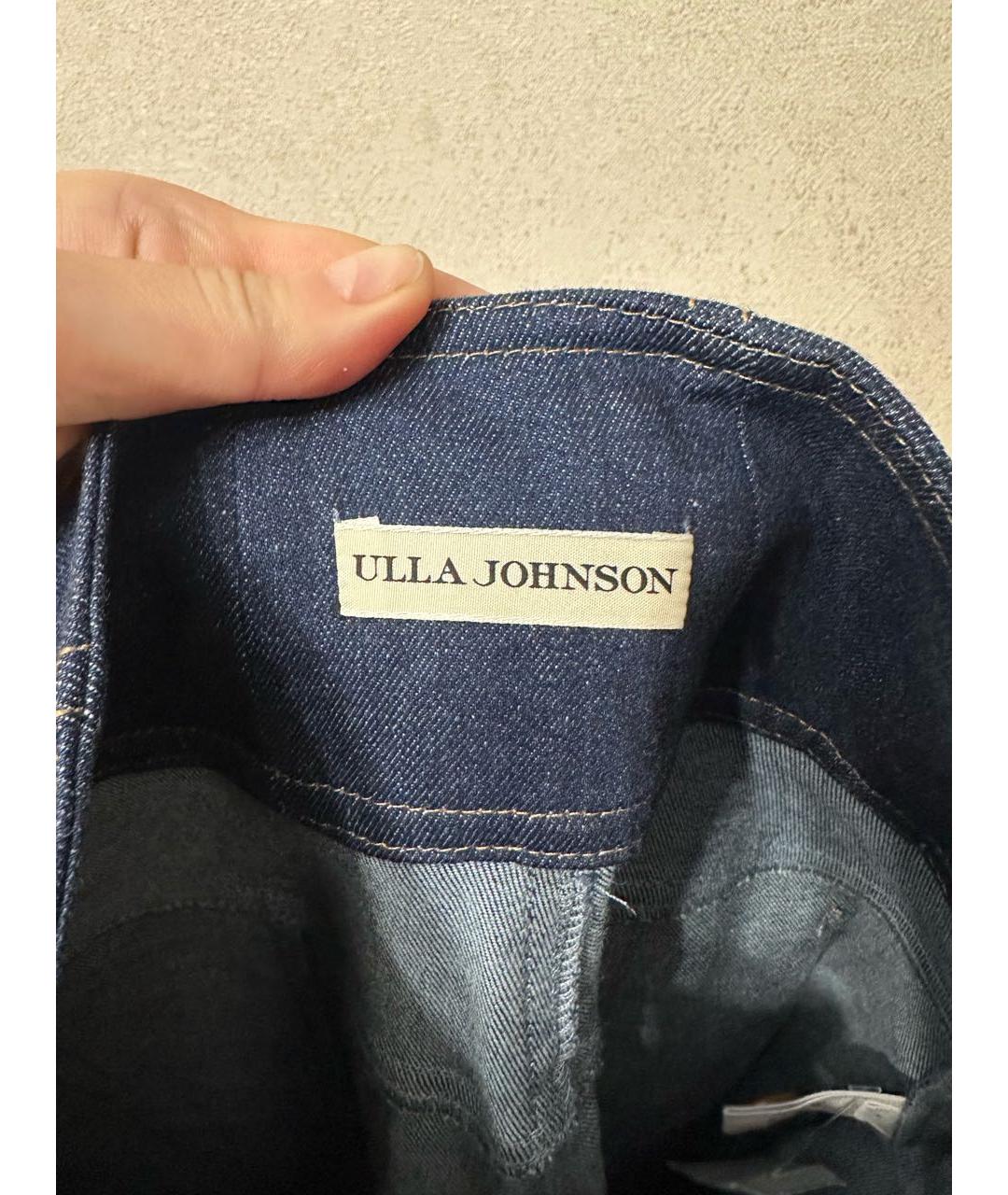 ULLA JOHNSON Темно-синие хлопковые джинсы клеш, фото 3